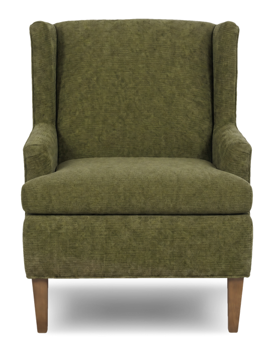 Made in Canada Sofa Lab Customizable Wingback 30\" Fabric Accent Chair – Chenille Moss