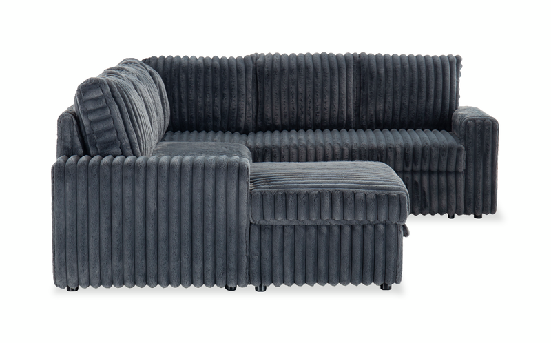 Winston 3-Piece Left-Facing Fabric Sleeper Sectional with Storage Chaise – Slate