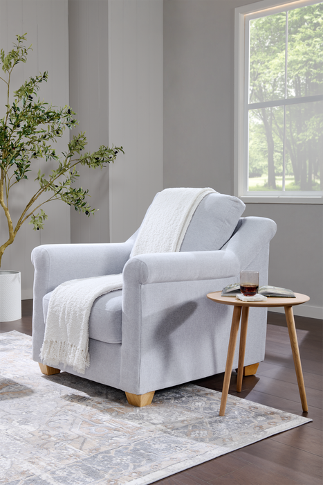 Finesse 37\" Contemporary Chenille Fabric Chair - Heather Grey 