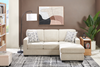 Made in Canada Lennox Chenille Fabric Reversible Sectional with Reversible Cushions - Taupe | Sofa sectionnel réversible Lennox fabriqué au Canada en tissu de chenille avec coussins réversibles - taupe