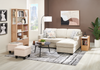 Made in Canada Lennox Chenille Fabric Reversible Sectional with Reversible Cushions - Taupe | Sofa sectionnel réversible Lennox fabriqué au Canada en tissu de chenille avec coussins réversibles - taupe