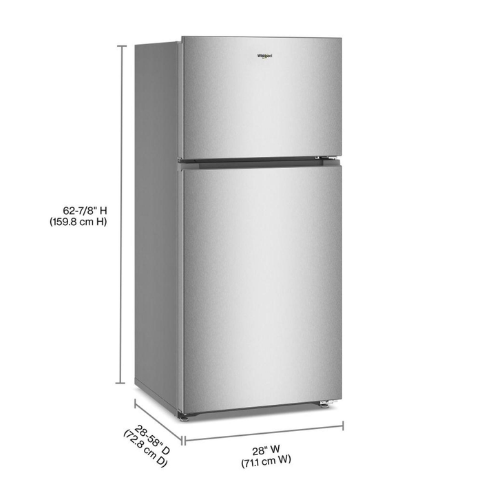 Whirlpool 28\" 14 Cu. Ft. Wide Top Freezer Refrigerator – Stainless Steel - WRTX3314TZ
