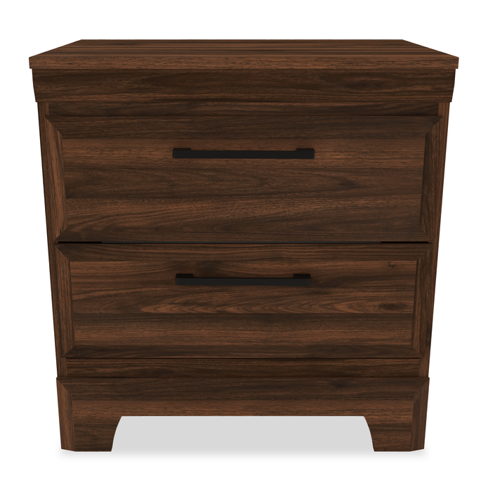 Yorkdale 6pc Bedroom Set, Storage, Dresser, Mirror, Nightstand - Walnut Brown - Full Size