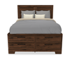 Yorkdale 5pc Bedroom Set with 12-Drawer Storage Bed, Dresser & Mirror, Walnut Brown - Queen Size | Ensemble de chambre à coucher Yorkdale 5 pièces avec lit de rangement à 12 tiroirs, commode et miroir, brun noyer - format grand lit