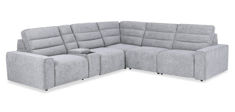 Shaquille O’Neal Home Prestige 6-Piece Sectional with Power Reclining – Grey