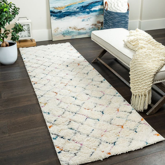 Lola Lattice Shag Area Rug - 2'7\" x 8'