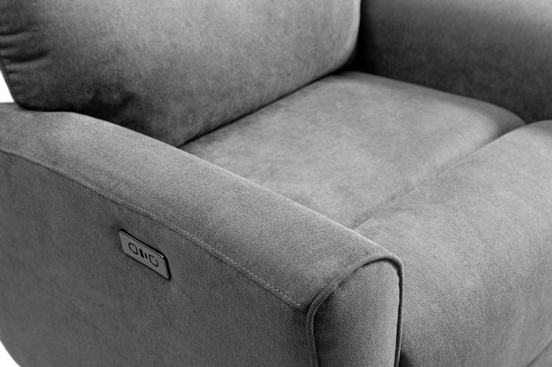 Quest 36.5\" Chenille Fabric Power Reclining Chair - Grey