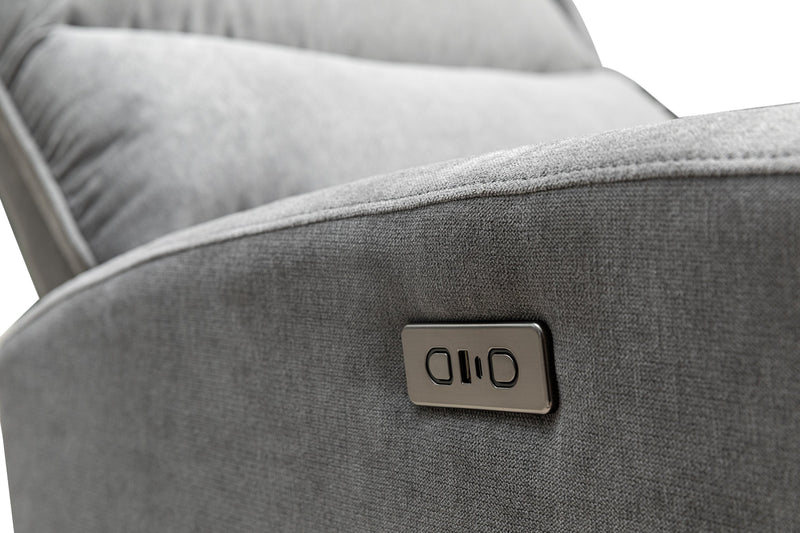 Quest 36.5\" Chenille Fabric Power Reclining Chair - Grey