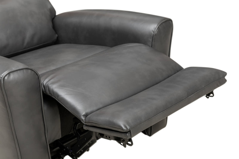 Quest 36.5\" Leather-Look Fabric Power Reclining Chair - Grey