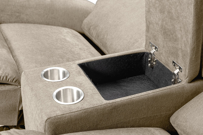 Quest 73\" Chenille Fabric Power Reclining Loveseat - Cobblestone