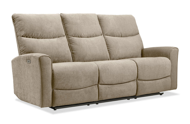 Quest 82.5\" Chenille Fabric Power Reclining Sofa - Cobblestone