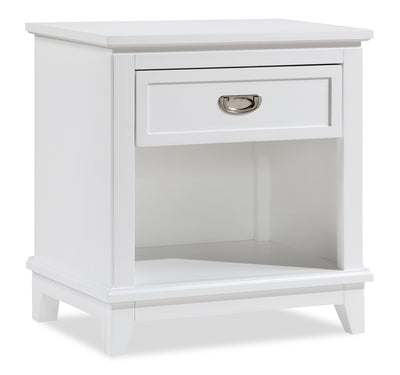 Quinn Bedside 1-Drawer Nightstand with Shelf, 24"W x 26"H - White | Table de nuit Quinn de 24 po (L) x 26 po (H) à 1 tiroir avec tablette - blanche