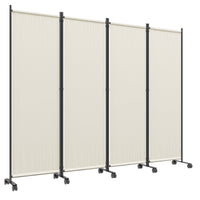 Outsunny Room Divider With Wheels, 5.6ft Folding Privacy Screen, Cream White