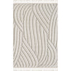Quinto Brushed Beige Waves Shag Area Rug - 5'7\" x 7'3\"