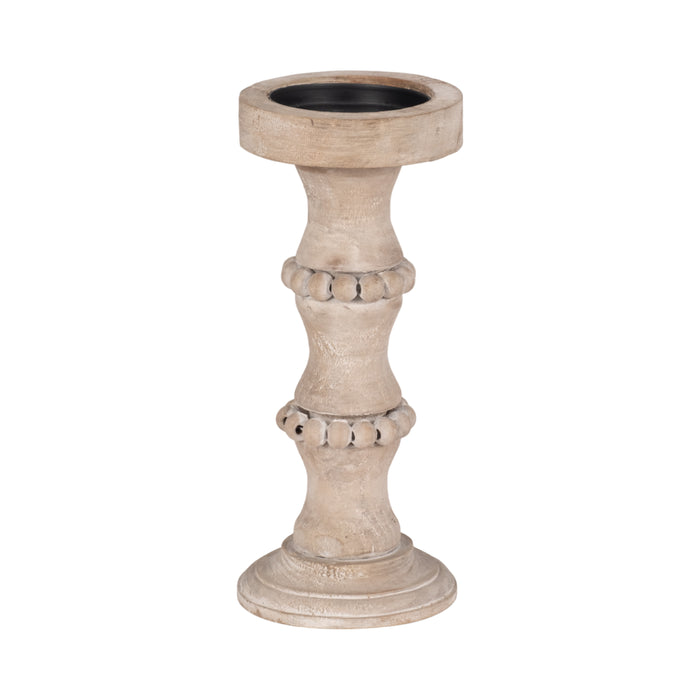 Wooden 11\" Antique Candle Holder