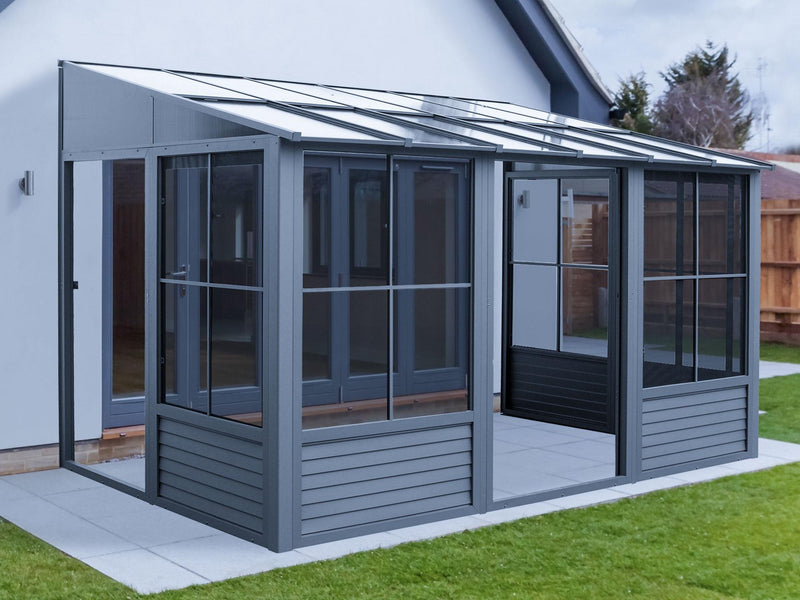 Gazebo Penguin Florence - Wall Mounted Solarium 10x12 Polycarbonate Roof