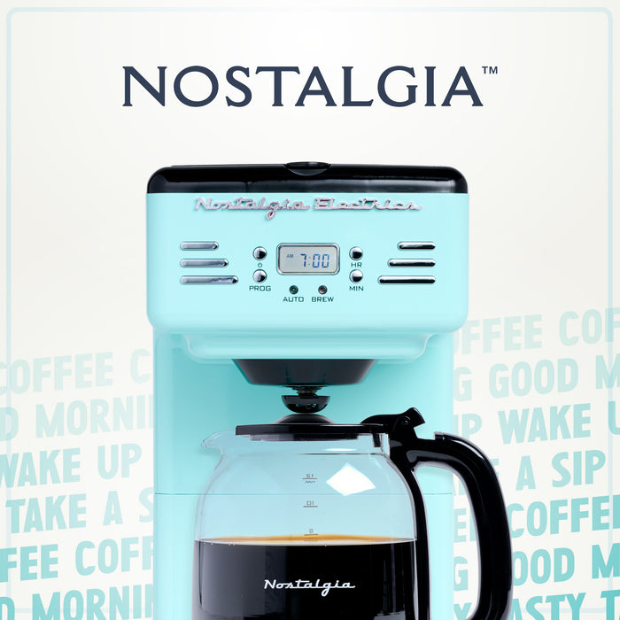 Nostalgia Retro 12-Cup Programmable Aqua Coffee Maker - RCOF12AQ