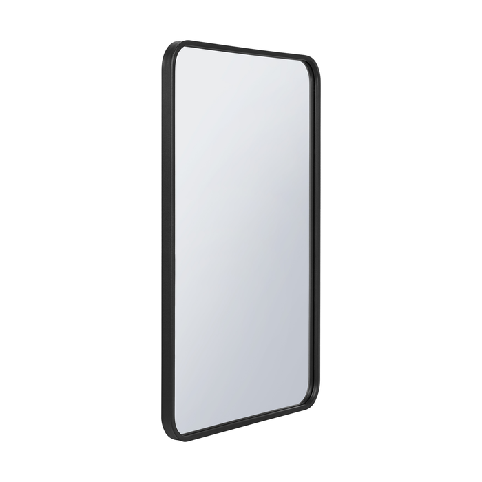 Arcus 24\" X 36\" Hand Crafted Rectangular Round Mirror - Black
