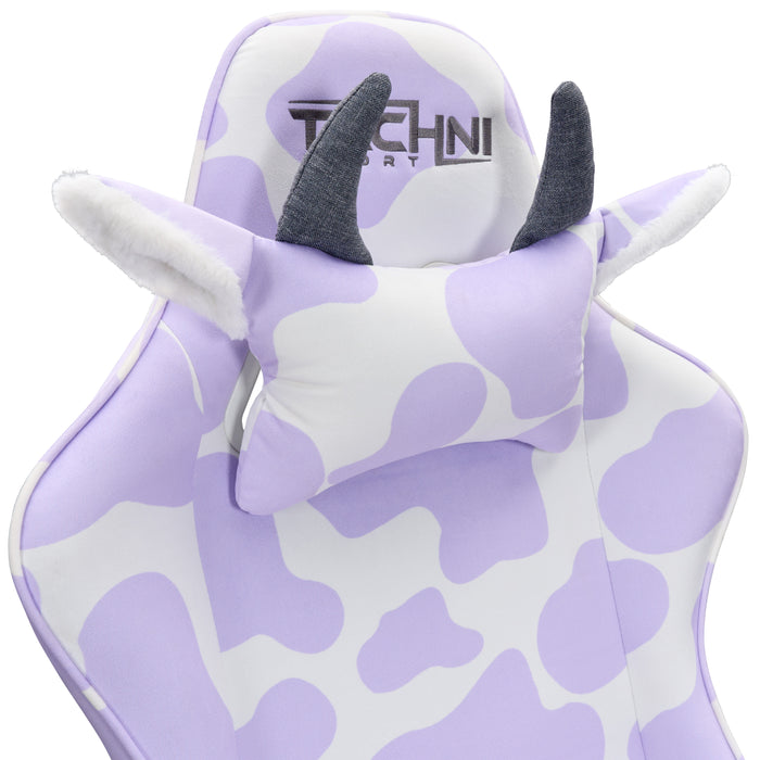 Techni Sport TS85 Cow Series Office Gaming Chair - Lavender