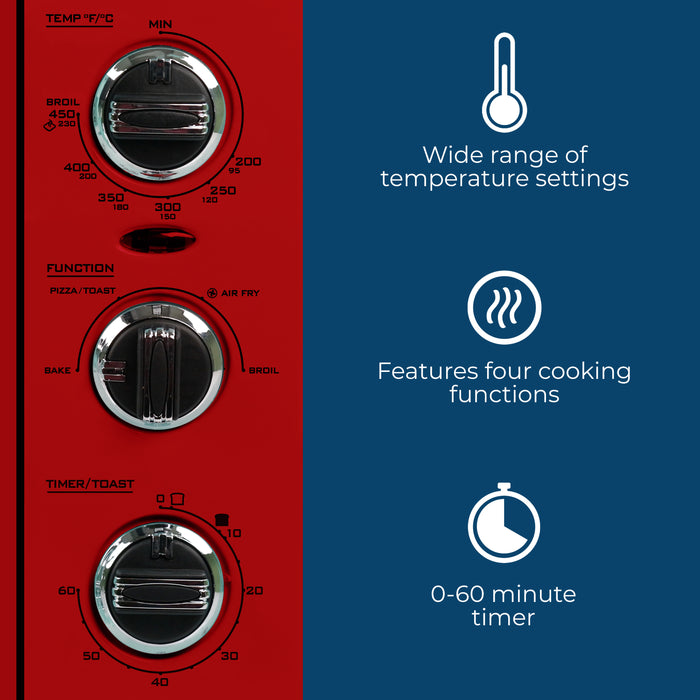 Nostalgia Retro 12-Slice Red Convection Toaster Oven - RTOV2RR