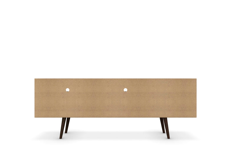 Manhattan Comfort Liberty 70.86\" Mid-Century Modern TV Stand with 4 Shelving Spaces & 1 Drawer - White & Aqua Blue