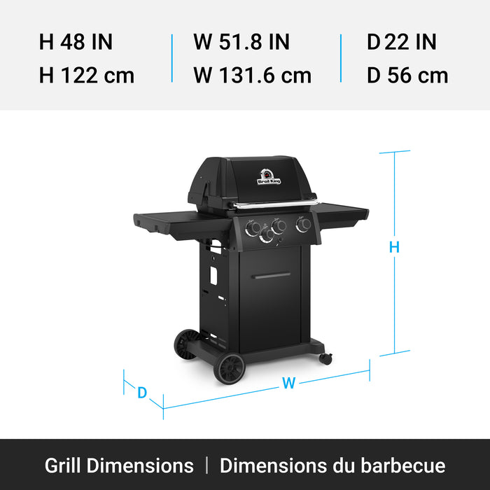 Broil King Royal 340 Shadow 3-Burner 30,000-BTU Natural Gas BBQ - 824167 Grill