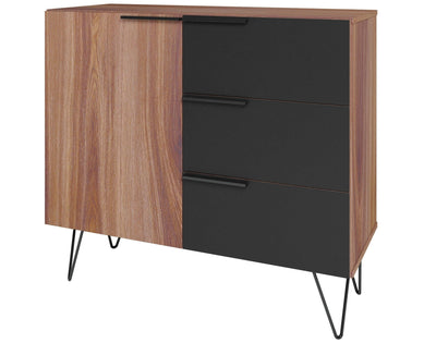 Manhattan Comfort Beekman 35.43” Sideboard with 2 Shelves - Brown & Black|Desserte Beekman de Manhattan Comfort de 35,43 po avec 2 tablettes - brune et noire