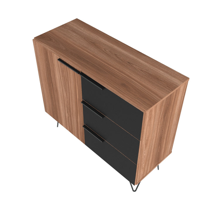 Manhattan Comfort Beekman 35.43” Sideboard with 2 Shelves - Brown & Black