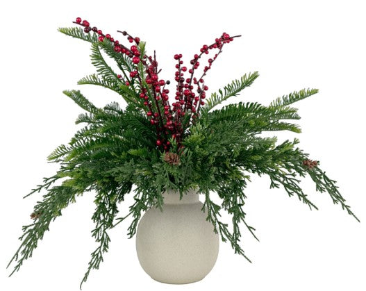 Kort & Co. Pine Berry in Speckled Vase 