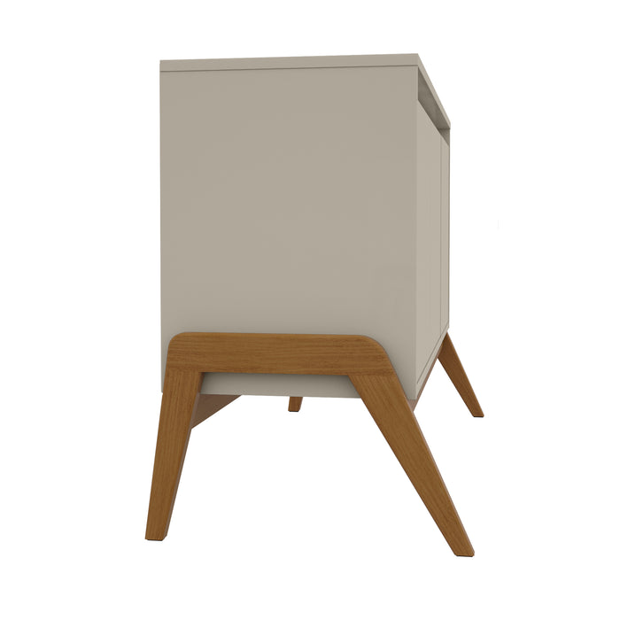 Manhattan Comfort Mid-Century Modern Gales 48.50” Sideboard with Solid Wood Legs - Greige