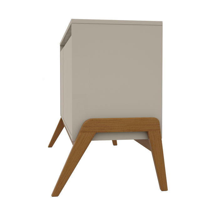 Manhattan Comfort Mid-Century Modern Gales 48.50” Sideboard with Solid Wood Legs - Greige