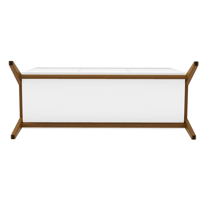 Manhattan Comfort Mid-Century Modern Gales 48.50” Sideboard with Solid Wood Legs - Matte White