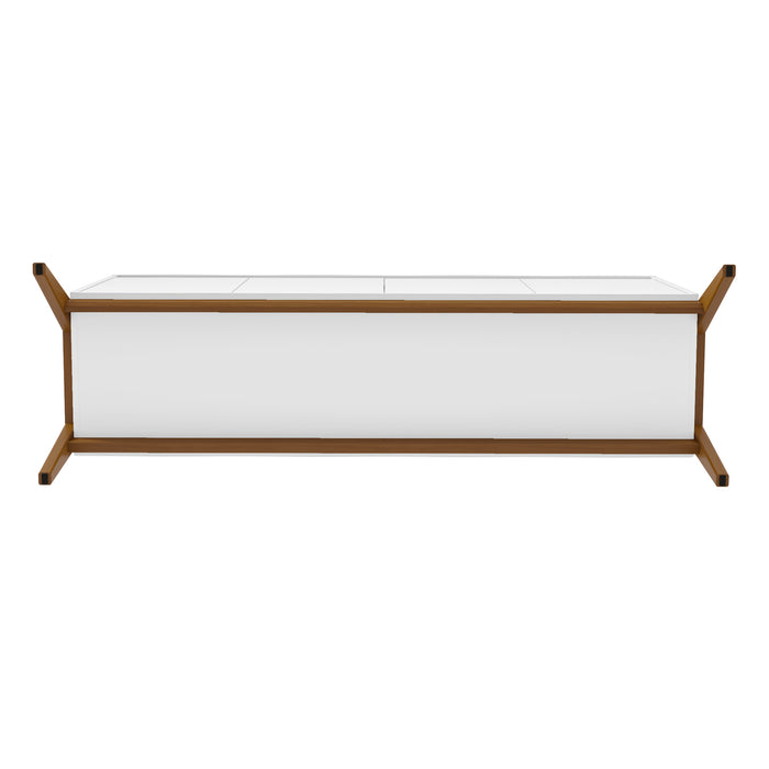 Manhattan Comfort Mid-Century Modern Gales 63.32” Sideboard with Solid Wood Legs - Matte White