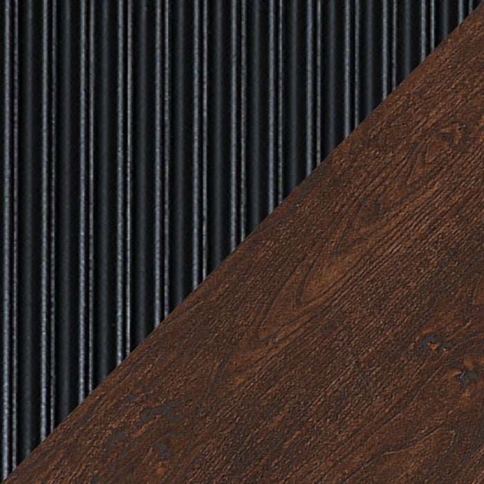 Manhattan Comfort Duane 59.05” Modern Ribbed Sideboard with Adjustable Shelves - Dark Brown & Black