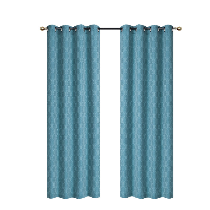 Jacquard Panel Tree Blue 96\" - Set of 2