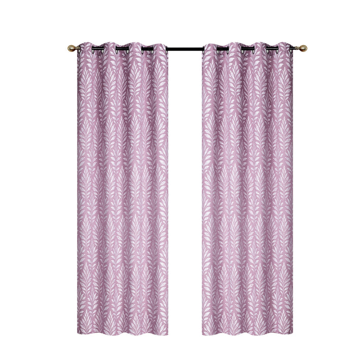 Embroidered Panel Fern Dark Rose 96\" - Set of 2 Drapes and Blinds