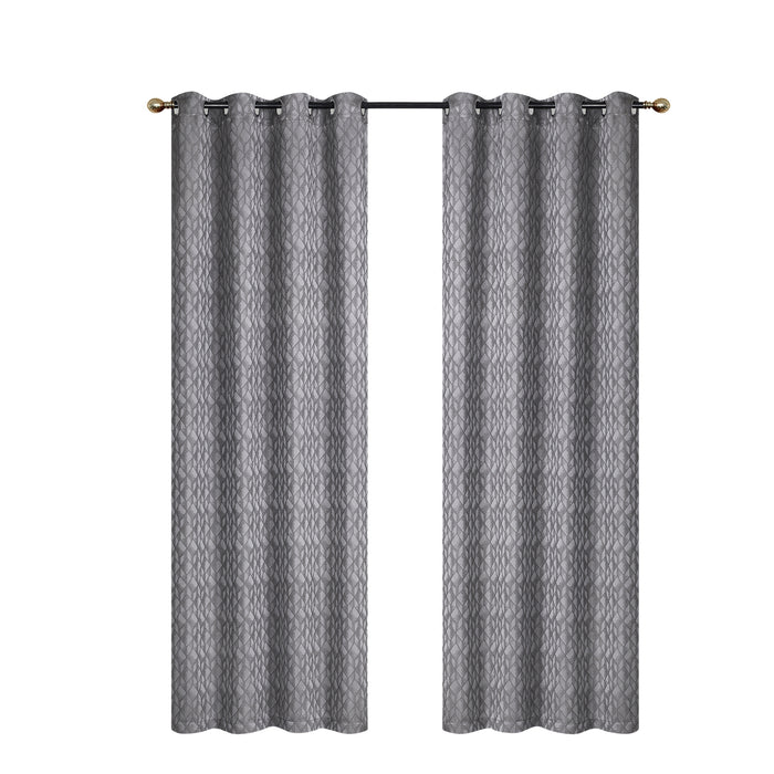 Jacquard Panel Cubic Grey 96\" - Set of 2