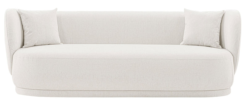 Manhattan Comfort Contemporary Siri Linen Weave 92.52\" Sofa with Pillows - Cream
