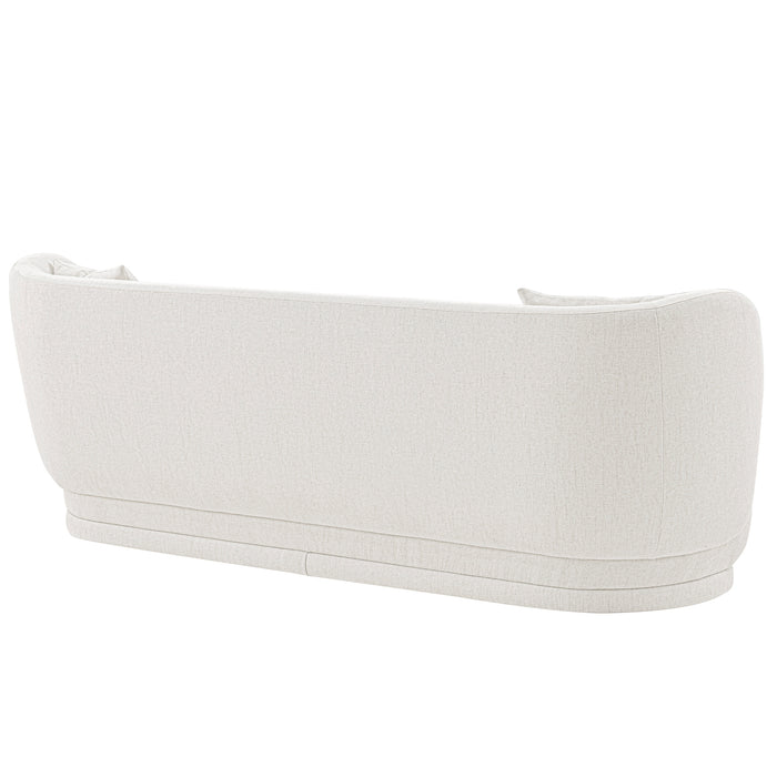 Manhattan Comfort Contemporary Siri Linen Weave 92.52\" Sofa with Pillows - Cream