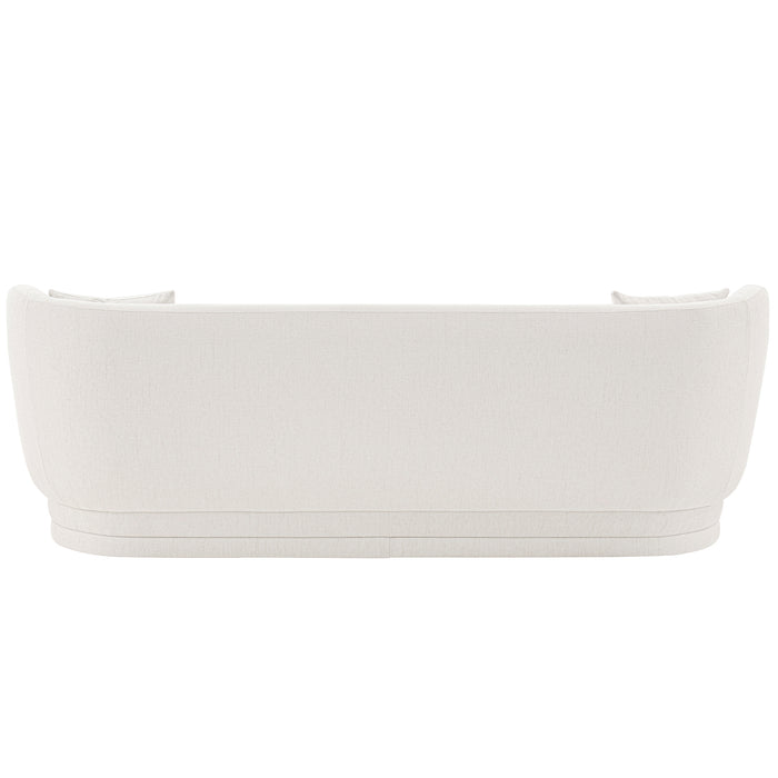 Manhattan Comfort Contemporary Siri Linen Weave 92.52\" Sofa with Pillows - Cream