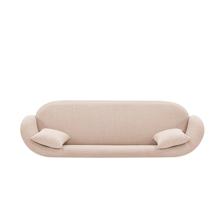 Manhattan Comfort Contemporary Siri Linen Weave 92.52\" Sofa with Pillows - Wheat