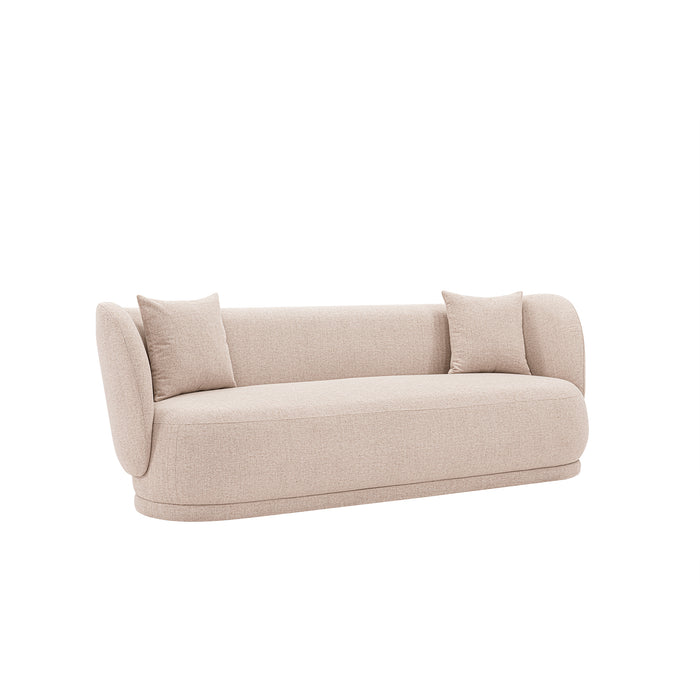 Manhattan Comfort Contemporary Siri Linen Weave 92.52\" Sofa with Pillows - Wheat