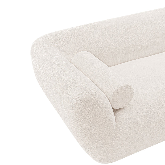 Manhattan Comfort Contemporary Ulka Chenille Sofa with Pillows - Cream