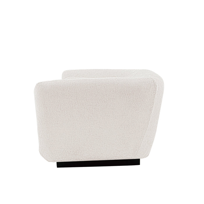 Manhattan Comfort Contemporary Ulka Chenille Sofa with Pillows - Cream