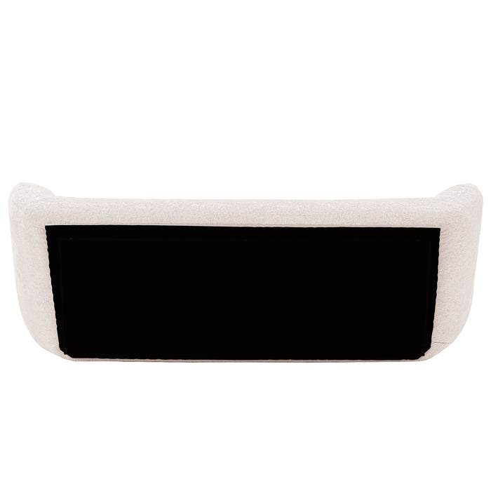 Manhattan Comfort Contemporary Ulka Chenille Sofa with Pillows - Cream