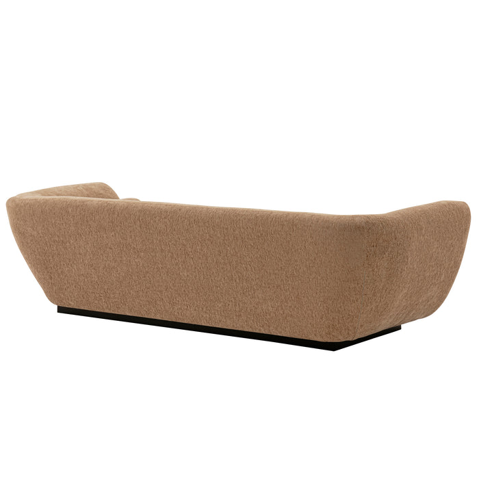 Manhattan Comfort Contemporary Ulka Chenille Sofa with Pillows - Light Brown