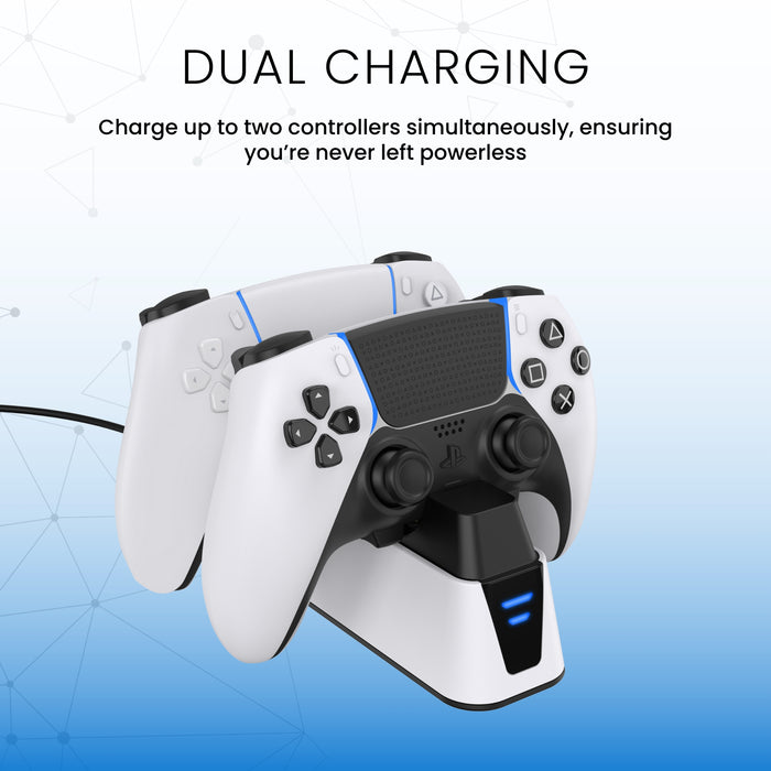Surge PS5 Dual Controller Charging Dock - White