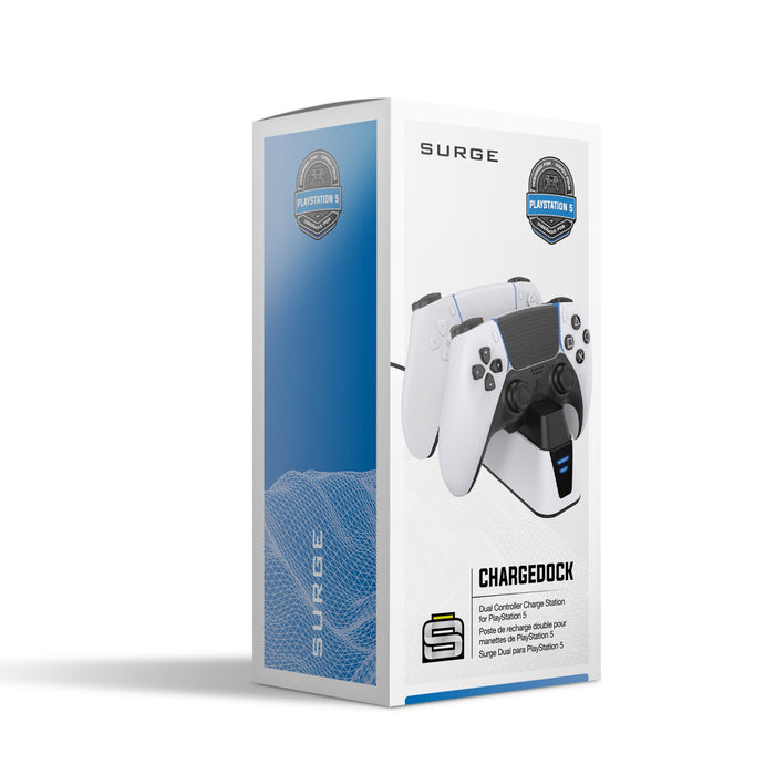 Surge PS5 Dual Controller Charging Dock - White