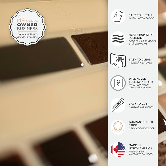 Smart Tiles Peel and Stick 4-Sheet 10 x 9 Backsplash - Bellagio Keystone