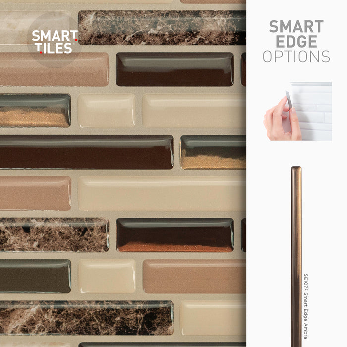 Smart Tiles Peel and Stick 4-Sheet 10 x 9 Backsplash - Bellagio Keystone